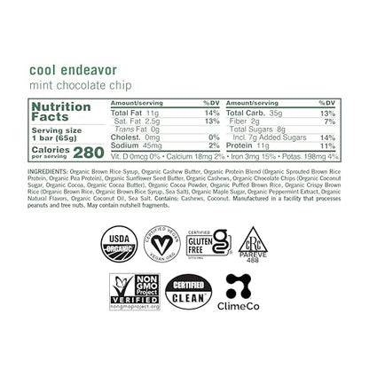 GoMacro MacroBar Organic Vegan Protein Bars - Mint Chocolate Chip, 2.3 Ounce Bars, (Pack of 12)