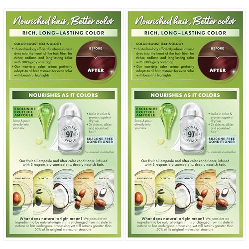 Garnier Hair Color Nutrisse Nourishing Creme, 66 True Red (Pomegranate) Permanent Hair Dye, 2 Count (Packaging May Vary)