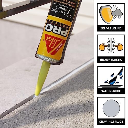 Sikaflex Self Leveling Sealant, Gray, polyurethane with an accelerated curing capacity & flex Crack Flex Sealant, Gray, High performance, textured polyurethane sealant, self-leveling
