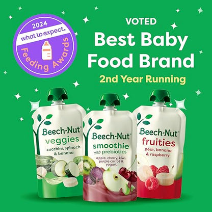 Beech-Nut Baby Food Pouches Variety Pack, Berry Blends Fruit Purees, 3.5 oz (18 Pack)