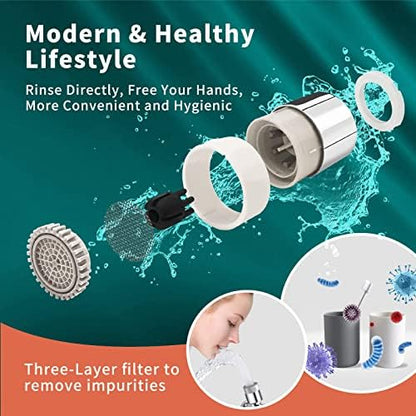 CECEFIN 1080° Swivel Faucet-Extender Sink-Aerator - 2 Mode Splash Water Filter Extension, Kitchen Bathroom 360° Rotatable Spray Attachment, Multifunctional Universal Robotic Arm -Wash Hand/Hair/Face