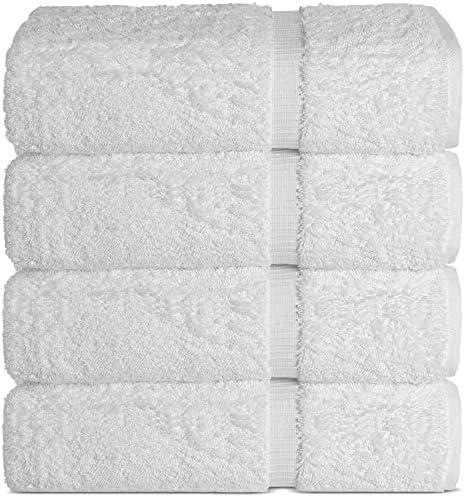Chakir Turkish Linens | Hotel & Spa Quality 100% Cotton Premium Turkish Towels | Soft & Absorbent (4-Piece Bath Towels, White)