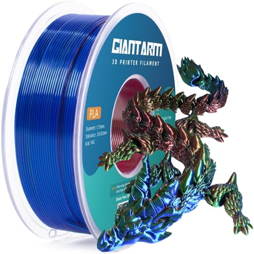 GIANTARM Tri-Colors Silk Pla Filament, 3D Printer Filament 1.75mm +/-0.02mm, 1Kg (2.2lbs) Spool, Vacuum Packaging (Red+Blue+Green)