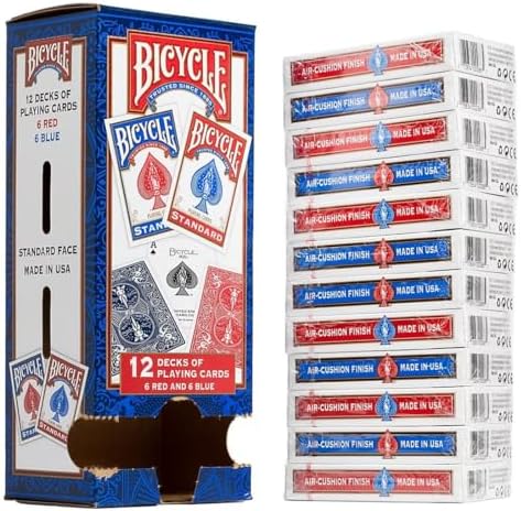 Bicycle Standard Playing Cards, Poker Size, 12 Pack