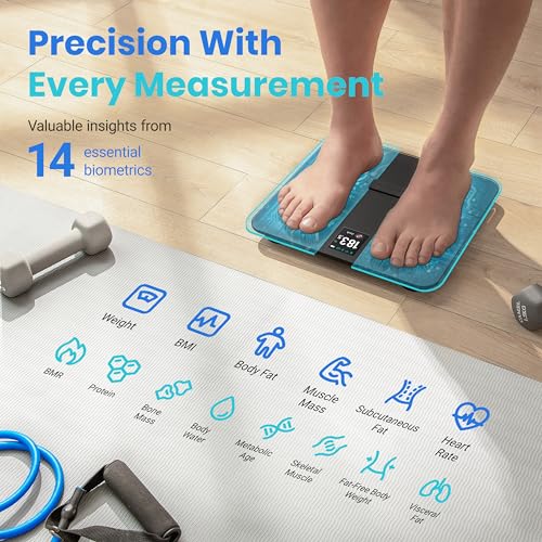 Etekcity Smart Scale for Body Weight Fat, Digital Bathroom Weighing Machine for Accurate BMI Muscle Mass Composition, Home Use Apple Health Compatible Fitness Equipment