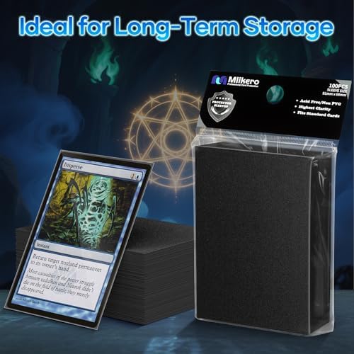 1000 Counts Black Card Sleeves, Matte Card Sleeve Deck Card Protectors, Trading Card Sleeves Fit for MTG, TCG and Sports Cards