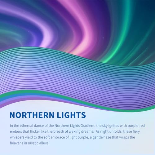 OVERTURE Rainbow PLA Filament 1.75mm, Neatly Wound 3D Printer Filament 1kg Spool (2.2lbs), Dimensional Accuracy +/- 0.02 mm, Fit Most FDM 3D Printers (Northern Lights)