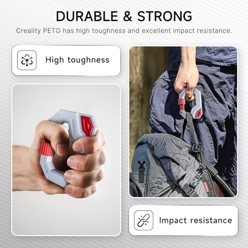 Official Creality PETG 3D Printer Filament 1.75mm 2KG (4.4lbs), High Precision, Strong Toughness, Odorless, Better Flow, Moistureproof 3D Printing CR PETG Filament, Red+Blue