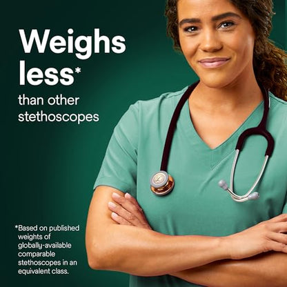 3M Littmann Classic III Monitoring Stethoscope, 5646, Limited Edition, More Than 2X as Loud*, Weighs Less**, Stainless Steel High Polish Copper Chestpiece, 27" Black Tube