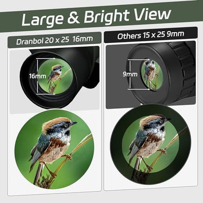 20X25 Small Binoculars for Adults and Kids, Large Eyepiece Binoculars for Bird Watching Easy Focus, Pocket High Powered Opera Glasses for Concert, Cruise Ship, Travel Must Have
