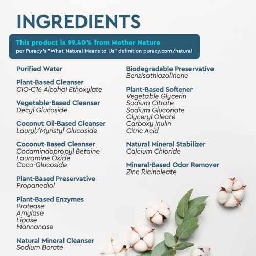 Puracy Laundry Detergent - Enzyme-Powered Liquid Laundry Detergent Concentrate, Natural Laundry Detergent Seen on TikTok, Non-Toxic (Fresh Linen, 16 fl oz, 64 Loads)