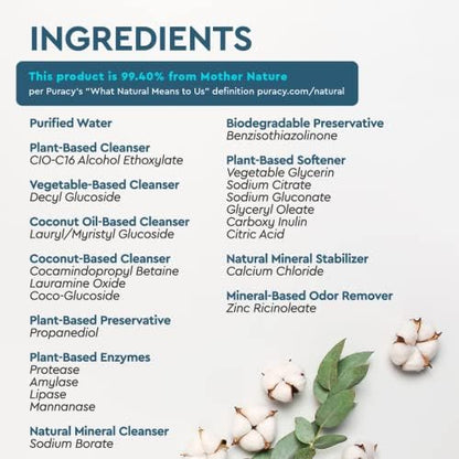 Puracy Laundry Detergent - Enzyme-Powered Liquid Laundry Detergent Concentrate, Natural Laundry Detergent Seen on TikTok, Non-Toxic (Fresh Linen, 16 fl oz, 64 Loads)