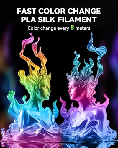 SUNLU Silk Rainbow PLA Filament, Multicolor Silk 3D Printer Filament 1.75mm +/- 0.02mm, Fast Color Change Each 8 Meters, 330 Meters, 1kg/2.2lbs, Silk Rainbow Filament(Lilac-Violet)