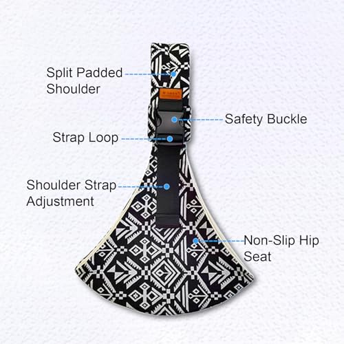 Marrlly Baby Carrier Newborn to Toddler, Toddler Carrier,Adjustable Baby Sling Carrier Non-Slip Hip Seat Carrier Carrying 10-30 lbs(Black)