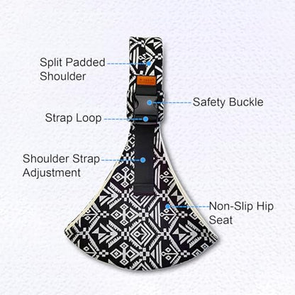 Marrlly Baby Carrier Newborn to Toddler, Toddler Carrier,Adjustable Baby Sling Carrier Non-Slip Hip Seat Carrier Carrying 10-30 lbs(Black)