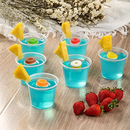 VITEVER [120 Sets - 5.5 oz] Portion Cups With Lids, Small Plastic Containers, Airtight and Stackable Souffle Cups for Jello Shots, Sauce, Condiments, Lunch, Party, Trips