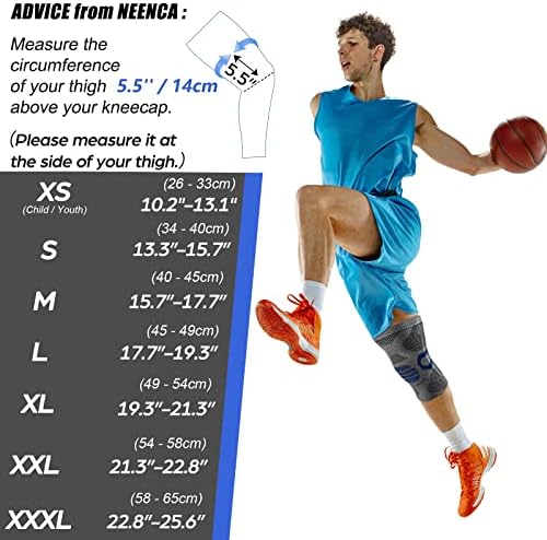 NEENCA Professional Knee Brace for Pain Relief, Medical Knee Compression Sleeve, Knee Support with Horizontal Knit Tech for Meniscus Tear, ACL, Arthritis, Joint Pain, Runner, Workout- FSA/HSA APPROVED