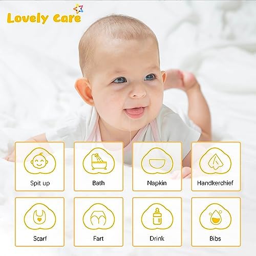 12 Pack Muslin Burp Cloths 100% Cotton Muslin Cloths Large 20''x10'' Extra Soft and Absorbent Baby Burping Cloth - Green