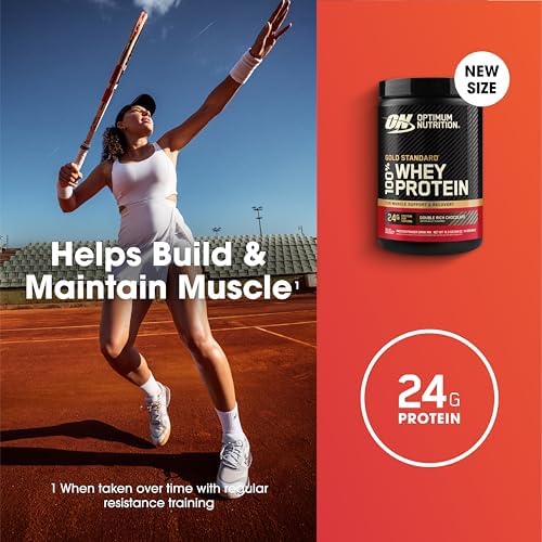 Optimum Nutrition Gold Standard 100% Whey Protein Powder, Double Rich Chocolate, 1 Pound (Pack of 1)