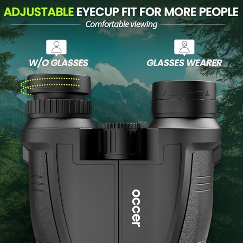 Occer 12x32 Compact Binoculars for Adults High Powered, Large Eyepiece Binocular for Kids - Easy Focus Binoculars for Bird Watching,Cruise Ship, Hunting,Travel,Sightseeing