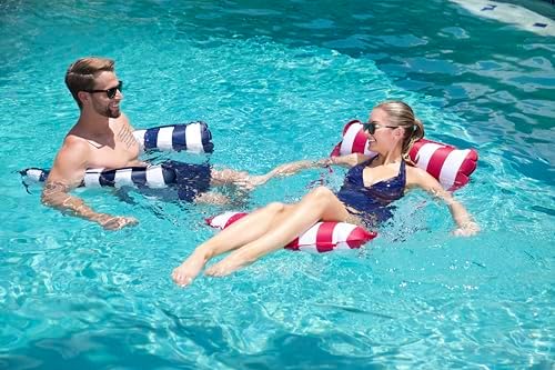 Aqua 4-in-1 Monterey Hammock Pool Float & Water Hammocks, 1-2-3-4 Multipacks – Multiple Colors/Styles – for Adults and Kids Floating