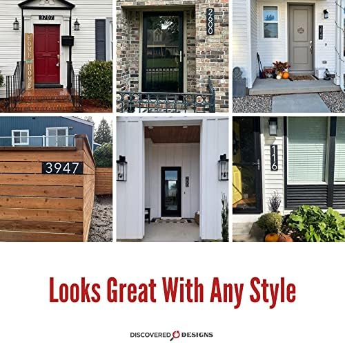 Discovered Designs – 20” Custom Address Number Sign - Black or White – Vertical or Horizontal – Made in USA (Black 20 inch Vertical) - House Numbers for Outside Modern