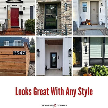 Discovered Designs – 20” Custom Address Number Sign - Black or White – Vertical or Horizontal – Made in USA (Black 20 inch Vertical) - House Numbers for Outside Modern