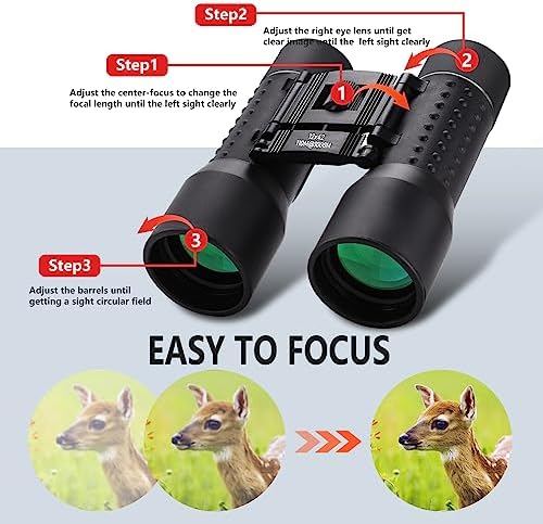 12x42 HD Binoculars for Adults, Professional Large View Binoculars with Clear Low Light Vision, Waterproof for Bird Watching, Hunting, Travel, Hiking, Sports, Concerts