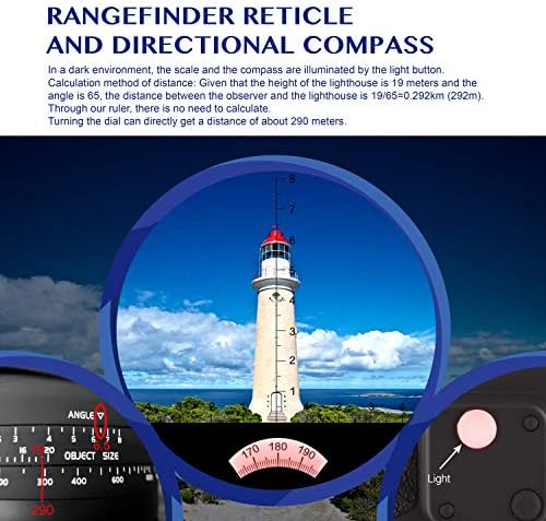 AOMEKIE 7X50 Marine Waterproof Binoculars for Adults with Illuminated Rangefinder Compass BAK4 IPX7 for Boating Military Navigation Hunting Fishing Water Sports