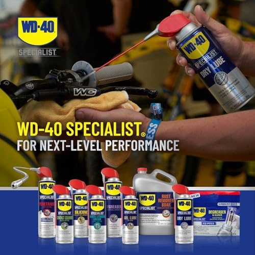 WD-40 Specialist Dry Lube with Smart Straw, Lubricant for Corrosion Protection on Table Saws, Drills and Lathes, Industrial Strength Friction-Reducing Formula, 10 Oz., 6-pack case