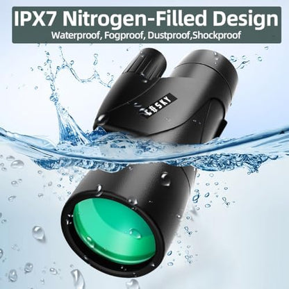 Gosky Monoculars Telescope, 15x55 HD Monocular for Adult with BAK4 Prism & FMC Lens, Lightweight Monocular with Smartphone Adapter Suitable for Bird Watching Hunting (Black)