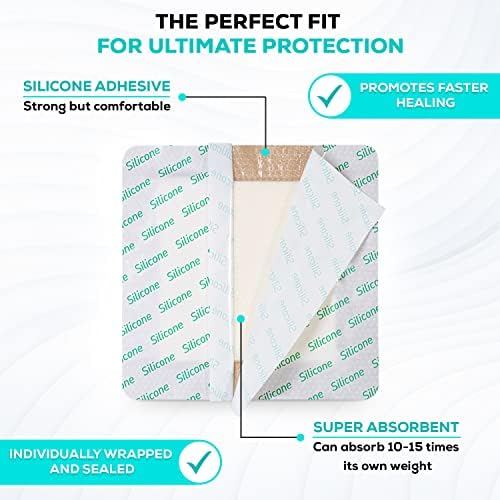 MedVance TM Silicone - Bordered Silicone Adhesive Foam Dressing Size 4"x4" (2.7"x2.7" pad), Box of 10 dressings