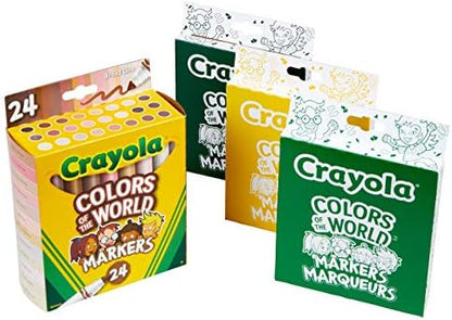 Crayola Colors of the World Markers - 6 Pack (24ct), Bulk Skin Tone Marker Set for Kids, Art Marker, Classroom Must Have, Ages 3+