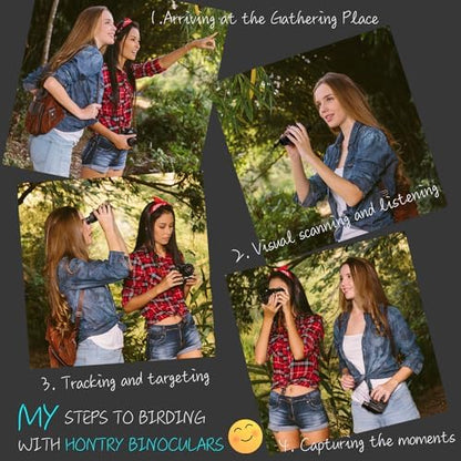 Hontry Binoculars for Adults and Kids, 10x25 Compact Binoculars for Bird Watching, Theater and Concerts, Cruise Ship and Sport Games