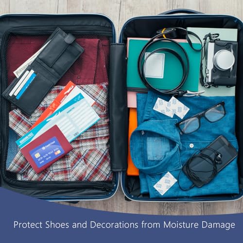 Romeda 60 Pcs 20 Gram Silica Gel Packs, Transparent Desiccant, Desiccant Packets for Storage, Moisture Packs for Spices Jewelry Shoes Boxes Electronics Storage