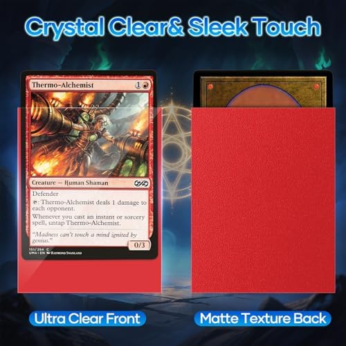 1000 Counts Red Card Sleeves, Matte Sleeve Deck Card Protectors, Trading Card Sleeves Fit for MTG, TCG and Sports Cards (Matte Red)