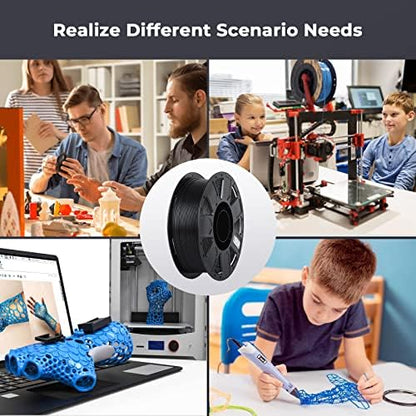 Creality PLA Filament 1.75mm, Ender PLA 3D Printer Filament No-Tangling Without Clogging Smooth Printing No Warping, Fit Most FDM 3D Printers, 1kg Spool, Accuracy +/- 0.02mm, Black