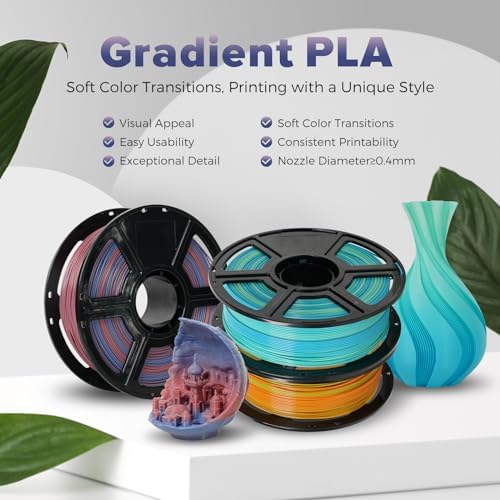 FLASHFORGE PLA Filament 1.75mm +/- 0.02mm Blue to Pink Gradient, Smooth Color-Changing 3D Printer Filament 1kg (2.2lbs) Spool, 3D Printing Filament Easy to Use and Fits for Most FDM 3D Printers