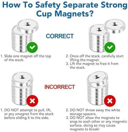 LOVIMAG 30LBS Neodymium Magnets, 24Pack Round Strong Rare Earth Magnets with Screws for Tool Room, Science and Wall Mounting-0.78 * 0.2 inch