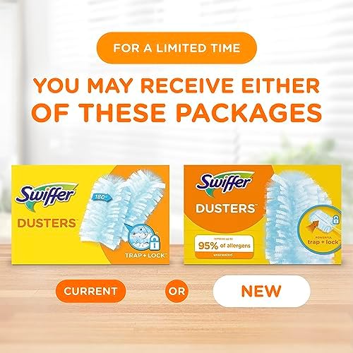 Swiffer Feather Dusters Multi-Surface Duster Refills, Bamboo, White, 18 Count (Pack of 2)