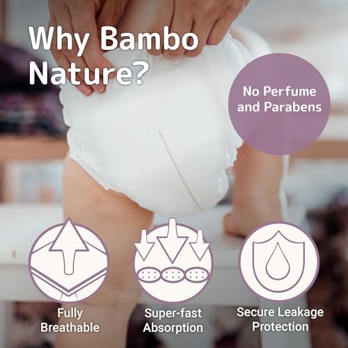 Bambo Nature Hypoallergenic Baby Diapers, Eco-Labelled Sustainable Diapers, Enhanced Leakage Protection, Totally Chlorine-free, Skin Friendly, and Super Absorbent - Size 4 (162 Count)