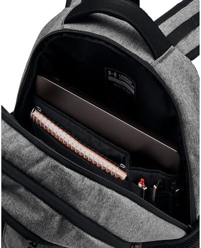 Under Armour Unisex-Adult Hustle 6.0 Backpack, (026) Castlerock Full Heather/Black/Black, One Size Fits Most