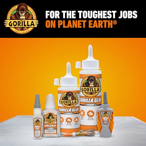 Gorilla Clear Glue, 5.75 Ounce Bottle (Pack of 2) - Crystal Clear, All Purpose, and Water Resistant