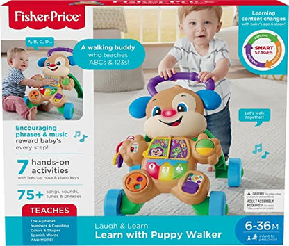 Fisher-Price Baby Toy Laugh & Learn Smart Stages Learn with Puppy Walker with Music Lights & Activities for Infants Ages 6+ Months