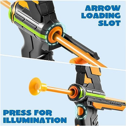 JOYIN Kids Bow and Arrow Set with LED Flash Lights, Outdoor Archery Set Toy Gift for Boys and Girls Ages 6-12 with Suction Cup Arrows, Target & Arrow Case, Great Birthday Gift for Kids/Children