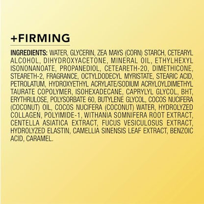 Jergens Natural Glow +Firming Self Tanner Body Lotion, Medium to Deep Skin Tone, Sunless Tanning Moisturizer with Collagen and Elastin, Helps to Visibly Reduce Cellulite, 7.5 Oz, Pack of 2