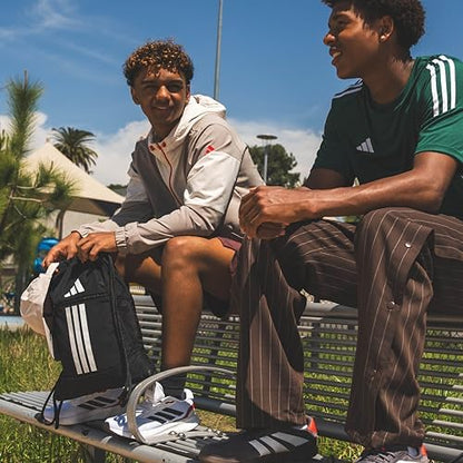 adidas Alliance Sackpack, Drawstring Backpack, Lightweight Small Gym Bag for Women and Men, Silver Green/White/Onix Grey, One Size