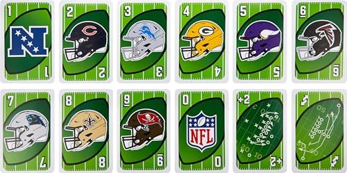 Mattel Games Giant UNO NFL Game for Kids, Adults & Family with Oversized Card, Collectible Deck for Fans