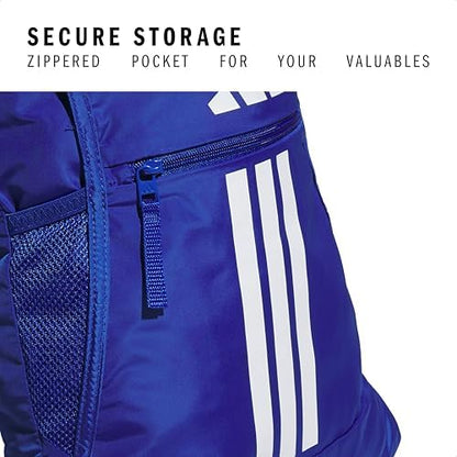 adidas Alliance Sackpack, Drawstring Backpack, Lightweight Small Gym Bag for Women and Men, Team Royal Blue, One Size