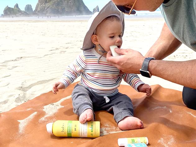 Babo Botanicals Sensitive Baby Mineral Sunscreen Stick SPF 50-70% Organic Ingredients - Zinc Oxide - NSF & Made Safe Certified - EWG Verified - Water Resistant - Fragrance-Free - for Babies & Kids